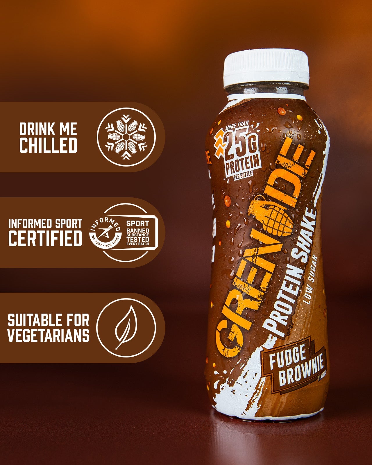 Grenade Fudge Brownie High Protein Shake 330ml - Case of 8