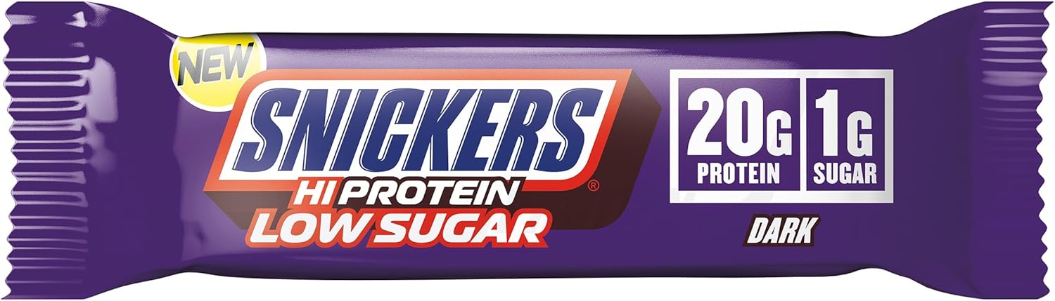 Snickers Dark Chocolate Hi-Protein Low Sugar Bar 57g - Box of 12