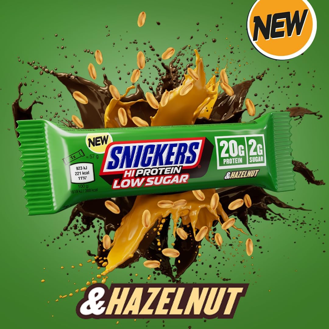 Snickers Hazelnut Hi-Protein Low Sugar Bar 57g - Box of 12