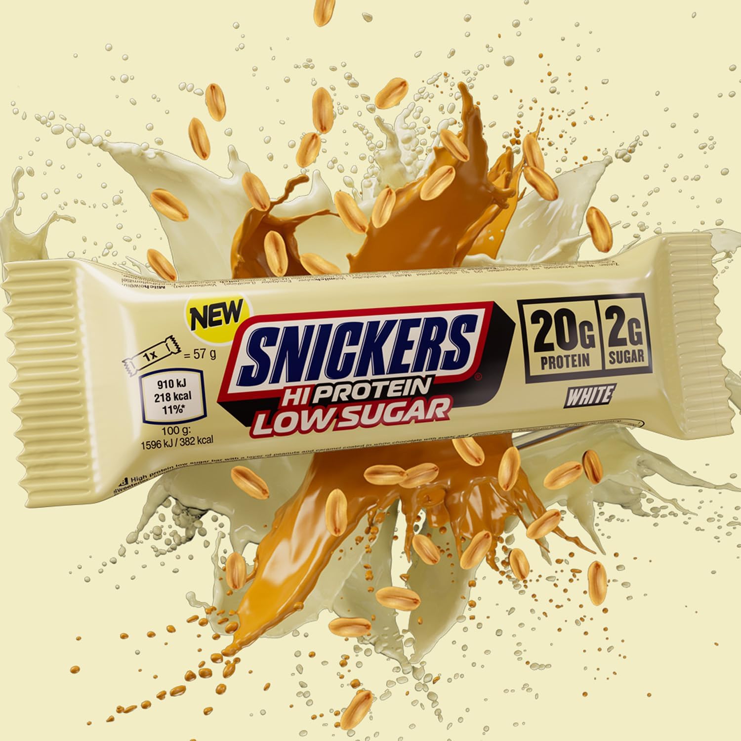 Snickers White Chocolate Hi-Protein Low Sugar Bar 57g - Box of 12