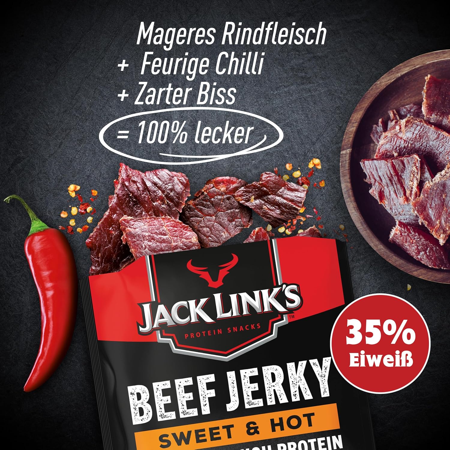 Jack Link's Sweet and Hot Beef Jerky 25g - Box of 12