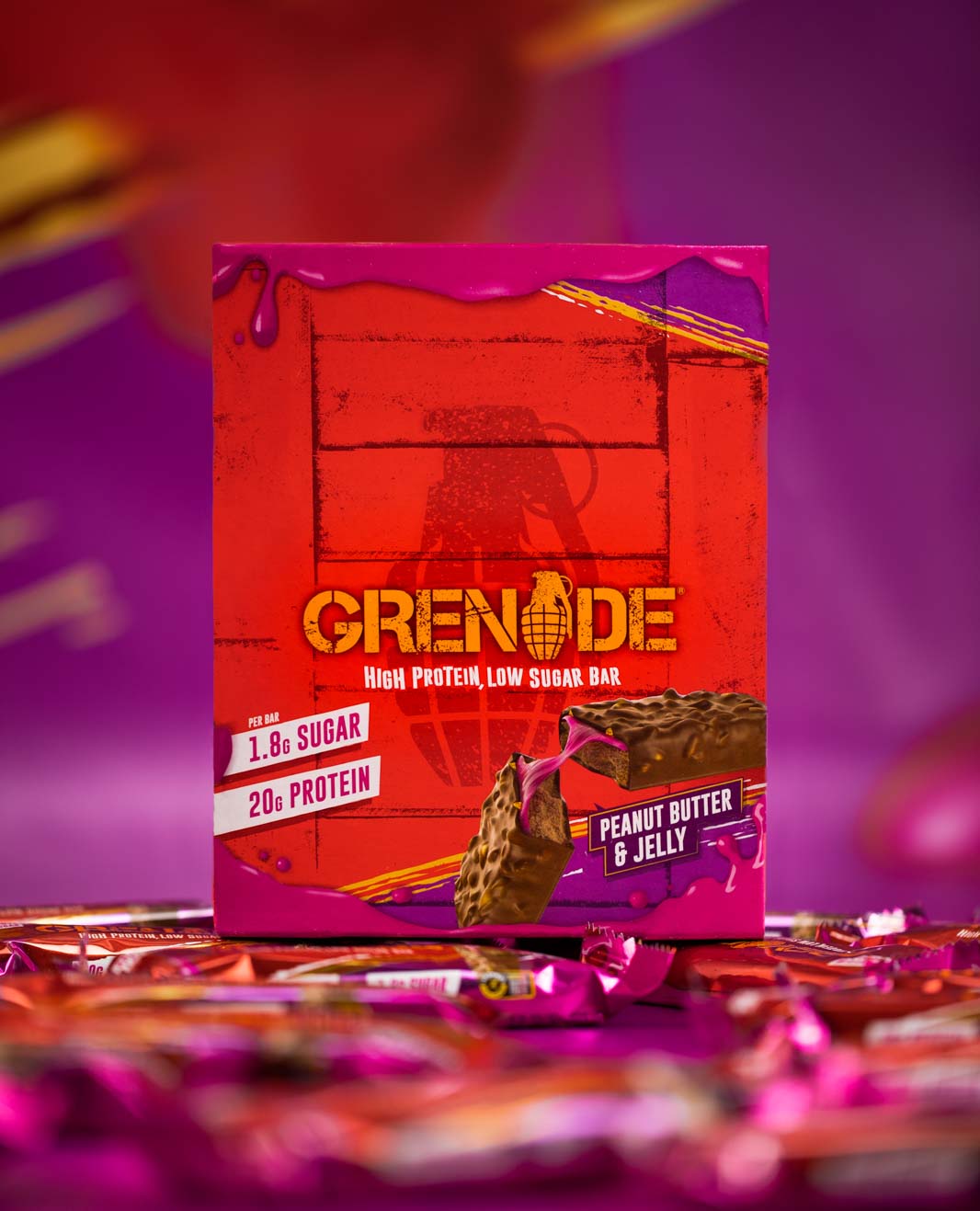 Grenade Peanut Butter & Jelly Protein Bar 60g - Case of 12