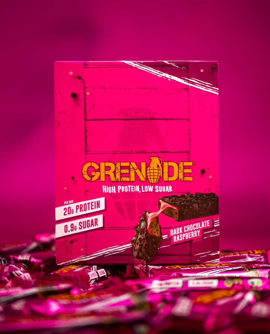 Grenade Dark Chocolate Raspberry Protein Bar 60g - Case of 12